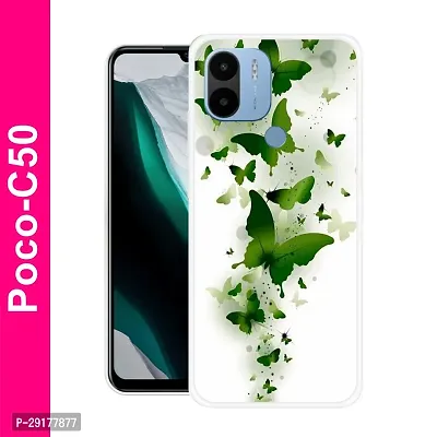 Stylish Multicolor Printed Plastic Back Cover for POCO C50