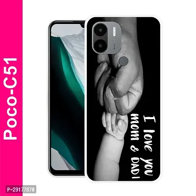 Stylish Multicolor Printed Plastic Back Cover for POCO C51