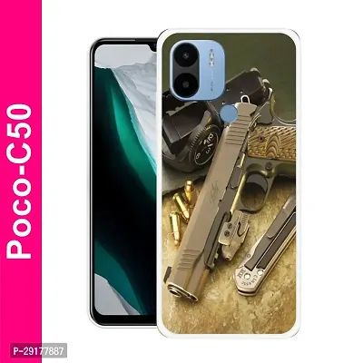 Stylish Multicolor Printed Plastic Back Cover for POCO C50