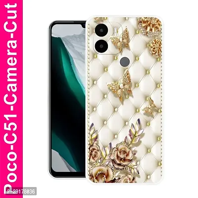 Stylish Multicolor Printed Plastic Back Cover for POCO C51-thumb0