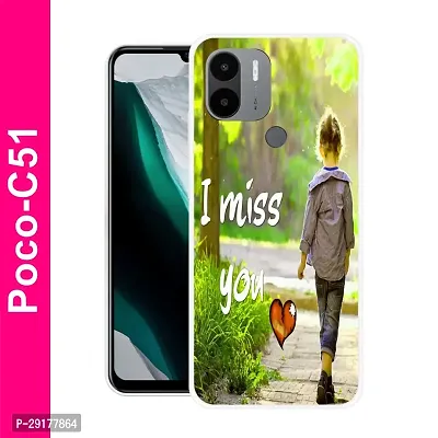 Stylish Multicolor Printed Plastic Back Cover for POCO C51