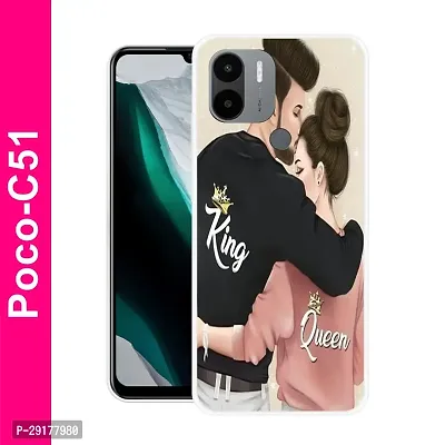 Stylish Multicolor Printed Plastic Back Cover for POCO C51-thumb0