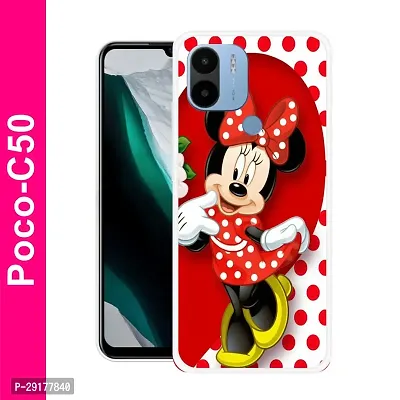 Stylish Multicolor Printed Plastic Back Cover for POCO C50-thumb0