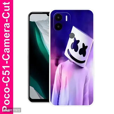 Stylish Multicolor Printed Plastic Back Cover for POCO C51-thumb0