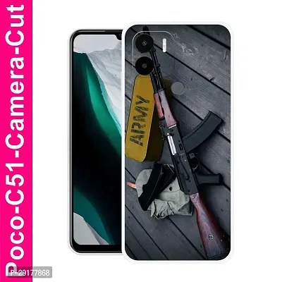 Stylish Multicolor Printed Plastic Back Cover for POCO C51-thumb0