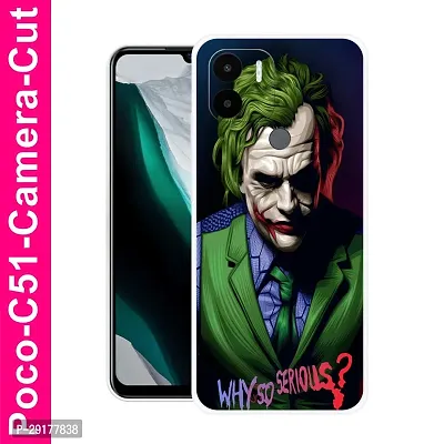 Stylish Multicolor Printed Plastic Back Cover for POCO C51