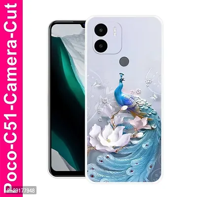 Stylish Multicolor Printed Plastic Back Cover for POCO C51-thumb0