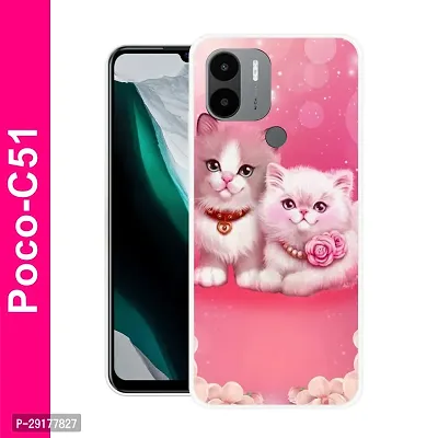 Stylish Multicolor Printed Plastic Back Cover for POCO C51