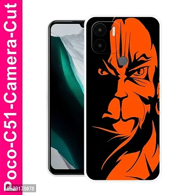 Stylish Multicolor Printed Plastic Back Cover for POCO C51-thumb0