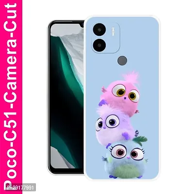 Stylish Multicolor Printed Plastic Back Cover for POCO C51-thumb0