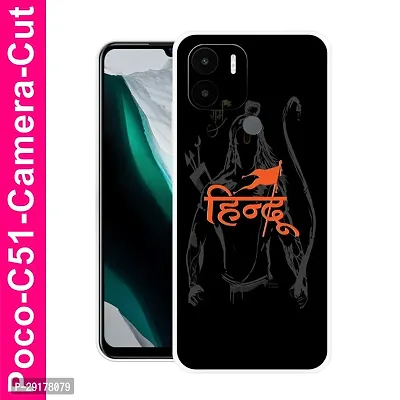 Stylish Multicolor Printed Plastic Back Cover for POCO C51-thumb0