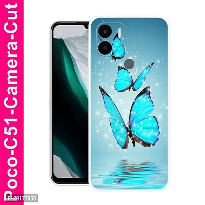 Stylish Multicolor Printed Plastic Back Cover for POCO C51-thumb0