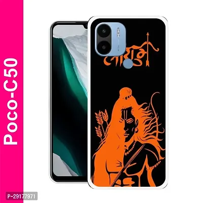 Stylish Multicolor Printed Plastic Back Cover for POCO C50