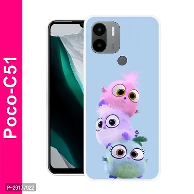 Stylish Multicolor Printed Plastic Back Cover for POCO C51