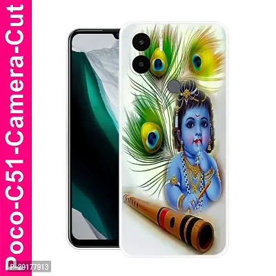 Stylish Multicolor Printed Plastic Back Cover for POCO C51-thumb0