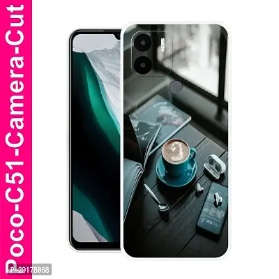 Stylish Multicolor Printed Plastic Back Cover for POCO C51