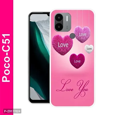 Stylish Multicolor Printed Plastic Back Cover for POCO C51