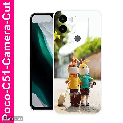 Stylish Multicolor Printed Plastic Back Cover for POCO C51-thumb0