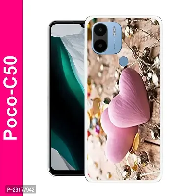 Stylish Multicolor Printed Plastic Back Cover for POCO C50