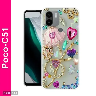 Stylish Multicolor Printed Plastic Back Cover for POCO C51