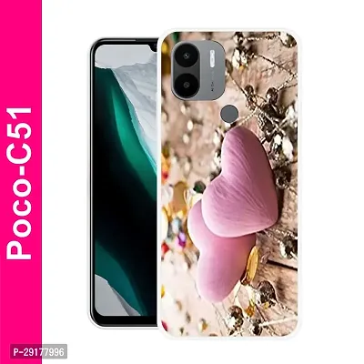 Stylish Multicolor Printed Plastic Back Cover for POCO C51-thumb0