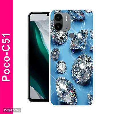 Stylish Multicolor Printed Plastic Back Cover for POCO C51