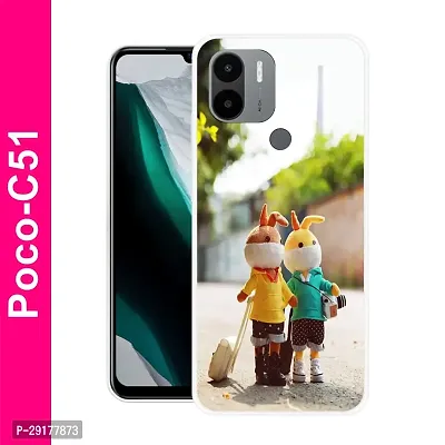 Stylish Multicolor Printed Plastic Back Cover for POCO C51