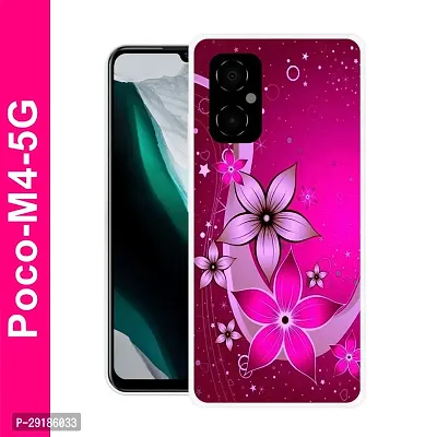 Stylish Multicolor Printed Plastic Back Cover for POCO M4 5G-thumb0