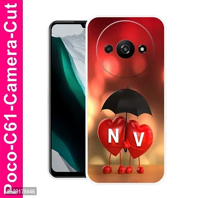 Stylish Multicolor Printed Plastic Back Cover for POCO C61-thumb0