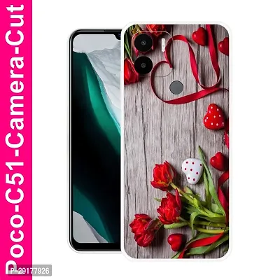 Stylish Multicolor Printed Plastic Back Cover for POCO C51-thumb0