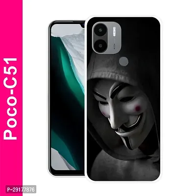 Stylish Multicolor Printed Plastic Back Cover for POCO C51