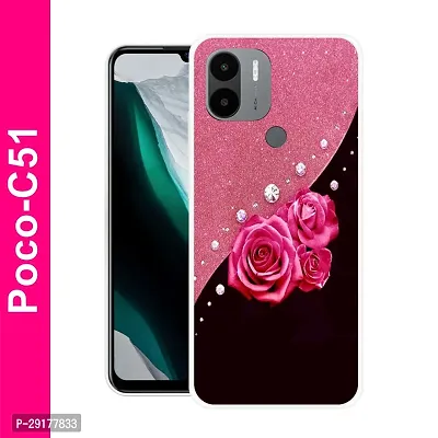 Stylish Multicolor Printed Plastic Back Cover for POCO C51