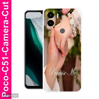 Stylish Multicolor Printed Plastic Back Cover for POCO C51-thumb0