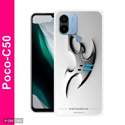 Stylish Multicolor Printed Plastic Back Cover for POCO C50-thumb0