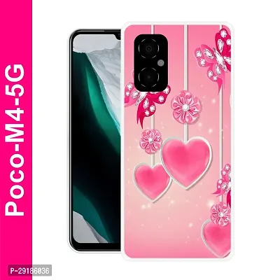 Stylish Multicolor Printed Plastic Back Cover for POCO M4 5G