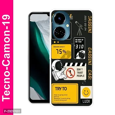 Stylish Multicolor Printed Plastic Back Cover for Tecno Camon 19-thumb0