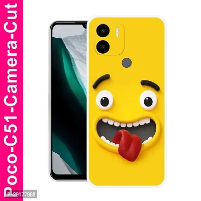 Stylish Multicolor Printed Plastic Back Cover for POCO C51-thumb0