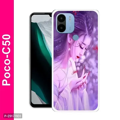 Stylish Multicolor Printed Plastic Back Cover for POCO C50