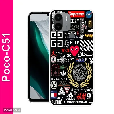 Stylish Multicolor Printed Plastic Back Cover for POCO C51-thumb0