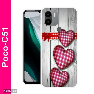 Stylish Multicolor Printed Plastic Back Cover for POCO C51