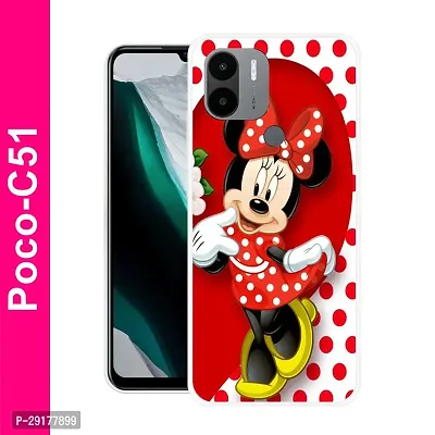 Stylish Multicolor Printed Plastic Back Cover for POCO C51