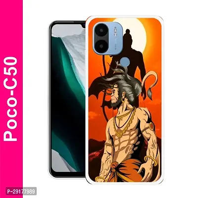 Stylish Multicolor Printed Plastic Back Cover for POCO C50-thumb0