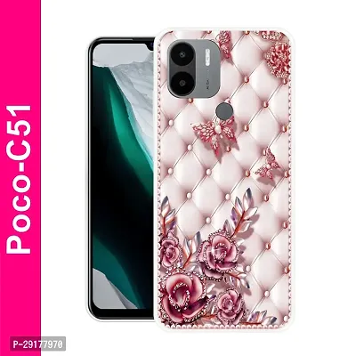 Stylish Multicolor Printed Plastic Back Cover for POCO C51