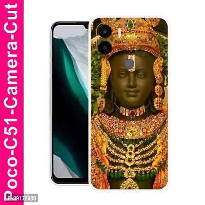 Stylish Multicolor Printed Plastic Back Cover for POCO C51-thumb0