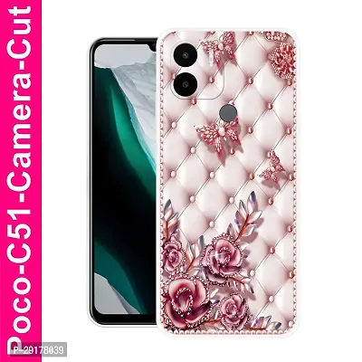 Stylish Multicolor Printed Plastic Back Cover for POCO C51-thumb0