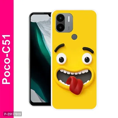 Stylish Multicolor Printed Plastic Back Cover for POCO C51