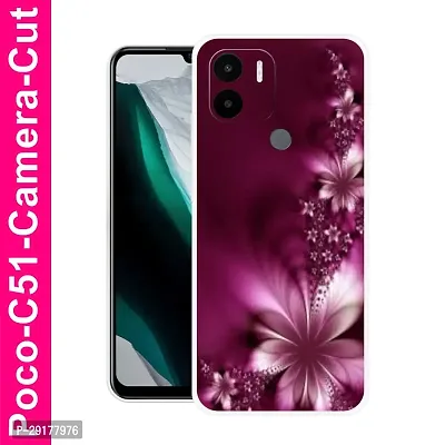 Stylish Multicolor Printed Plastic Back Cover for POCO C51