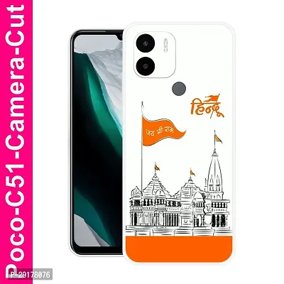 Stylish Multicolor Printed Plastic Back Cover for POCO C51-thumb0