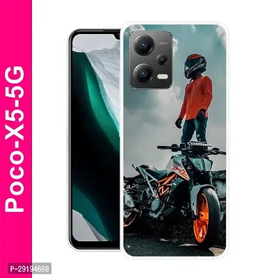 Stylish Multicolor Printed Plastic Back Cover for POCO X5 5G-thumb0