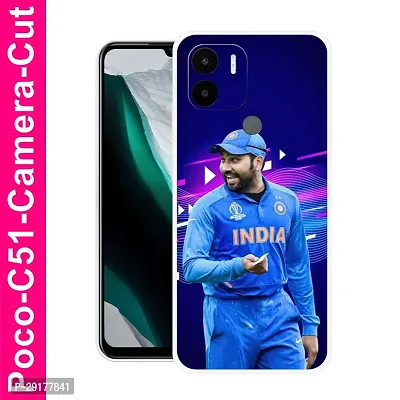 Stylish Multicolor Printed Plastic Back Cover for POCO C51-thumb0